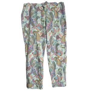 PJ Salvage Mint Green Multi Paisley Flannel Lounge Pant EUC Sz XL